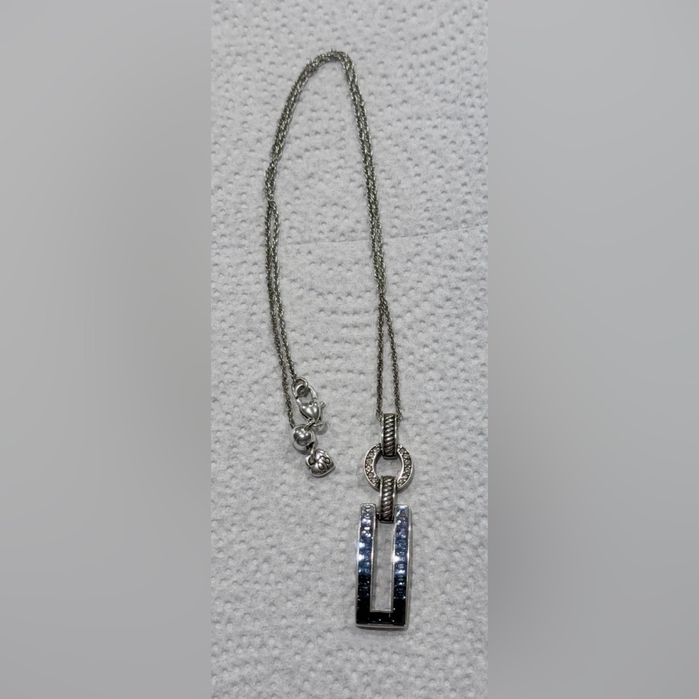Brighton Spectrum Glam Necklace Silver-Sapphire Silver Pendant Necklace